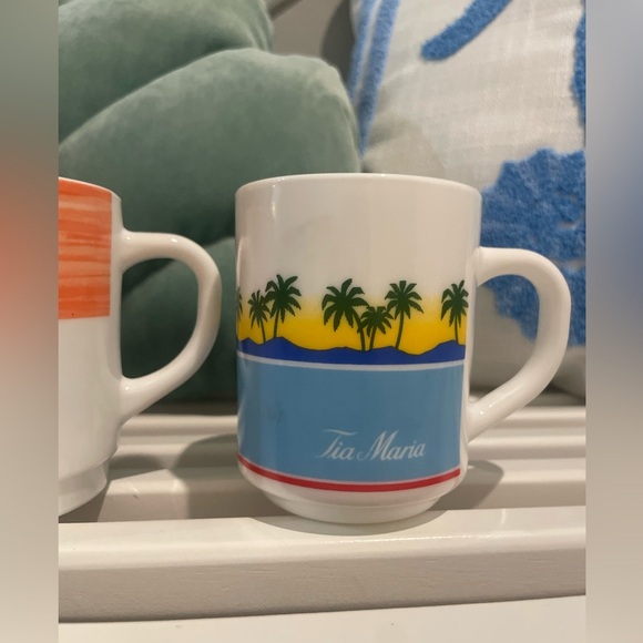 VTG Set Of 2 Arcoroc Brush Orange & Tia Maria Arocpal France Coffee Tea Mugs RH - Picture 15 of 16